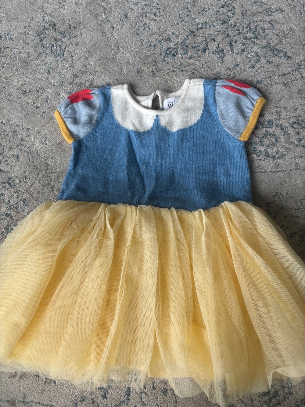 GAP Blue and Yellow Tulle Princess Dress with Red Accents